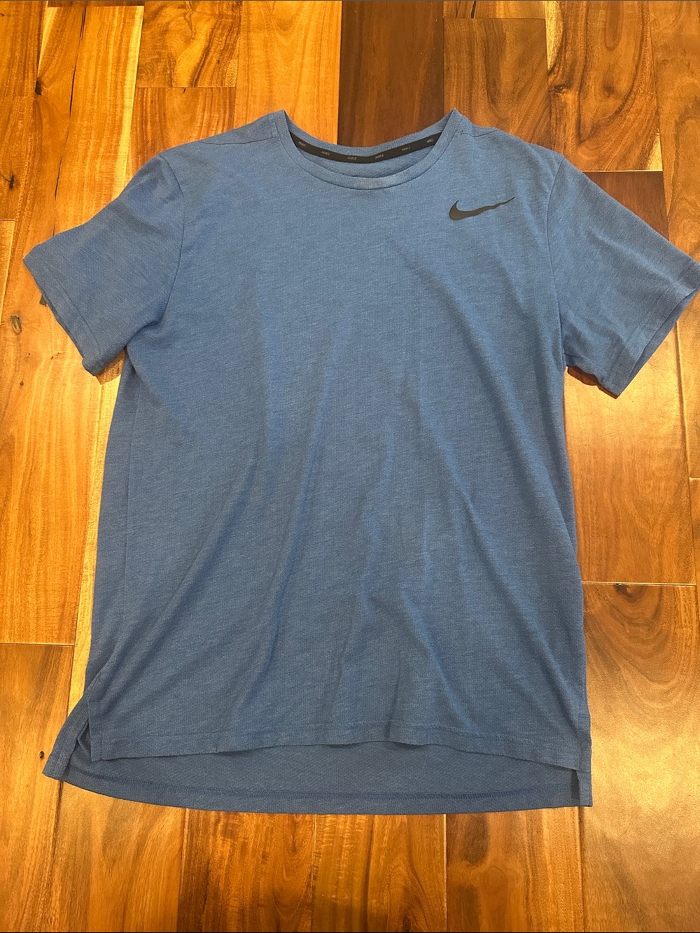 Nike Men’s Heather Blue Short Sleeve Crew Tee with Swoosh